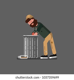 Homeless digs in the garbage