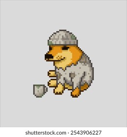 Homeless dog, pixel art meme