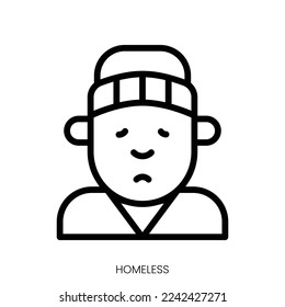homeless icon. Line Art Style Design Isolated On White Background