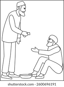  A homeless man asks for money on the street Homeless online drawing. A Home Less Man Coloring Page For Kids And Adults.