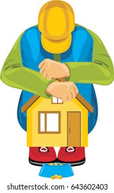 Homeless man. Vector