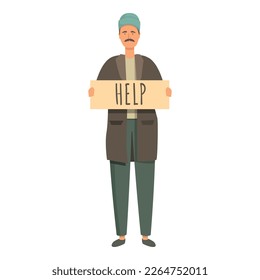 Homeless people icon cartoon vector. Poor child. Social beggar
