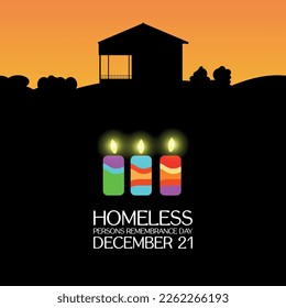 Homeless Persons Remembrance Day  . Design suitable for greeting card poster and banner