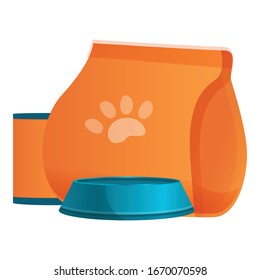Homeless shelter animal food icon. Cartoon of homeless shelter animal food vector icon for web design isolated on white background