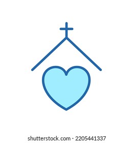Homeless Shelter Line Icon. Volunteer House for Help Homelessness People or Animal Linear Pictogram. House for Homeless and Poor Icon. Charity Concept. Editable Stroke. Isolated Vector Illustration.