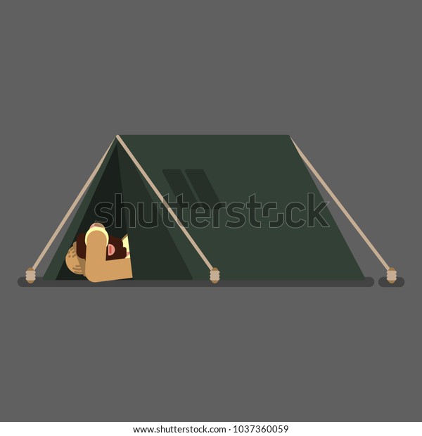 Homeless sleeps in\
tent