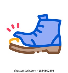 homeless torn boot icon vector. homeless torn boot sign. color symbol illustration