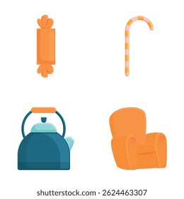 Homeliness concept icons set cartoon vector. Item for home comfort. Home time