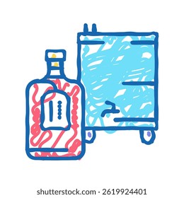 homemade alcohol doodle icon sketch vector. homemade alcohol sign. isolated symbol illustration