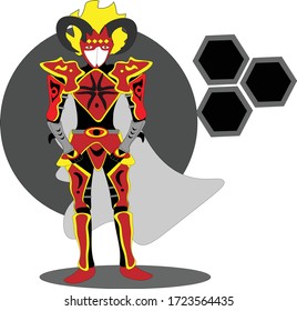 Homemade animated characters: Red armor knight
