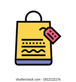 homemade bag color icon vector. homemade bag sign. isolated symbol illustration