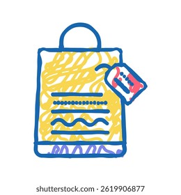 homemade bag doodle icon sketch vector. homemade bag sign. isolated symbol illustration