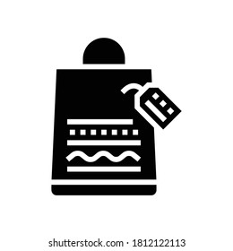 homemade bag glyph icon vector. homemade bag sign. isolated contour symbol black illustration