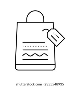 vector de icono de línea de bolsos caseros. señal de bolso casero. símbolo de contorno aislado ilustración negra