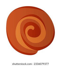 Un panecillo casero, cinnabon. Artículos de aseo, pastelería. Pasteles de la masa. Hornear, panadería, cocinar, productos dulces y postre. Vector para afiches, banner, menú, portada, publicidad