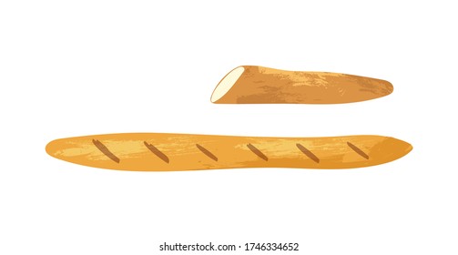 Homemade baked product with texture.  Realistic traditional french bakery goods or pastry use for cooking books, restaurant menu, posters, labels isolated on white background