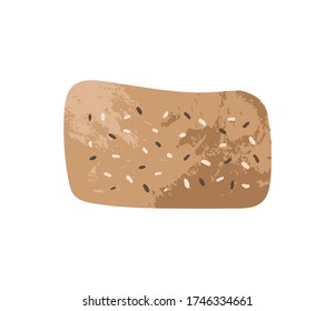 Homemade baked product with texture.  Realistic traditional french bakery goods or pastry use for cooking books, restaurant menu, posters, labels isolated on white background