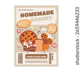 Homemade bakery flyer poster template design