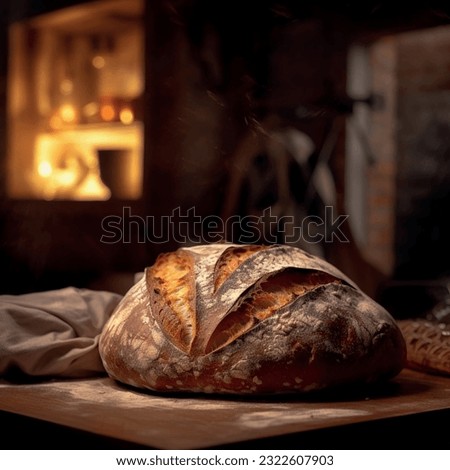Homemade bread baked in a bakery pattern realistic vector graphics 3d for restaurant and menu photography