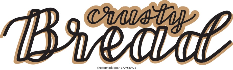 Homemade bread hand drawn lettering. Vector isolated.
