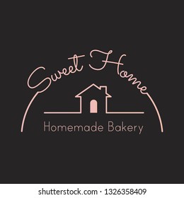 Homemade bread logo badge vector