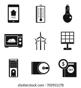 Homemade breakfast icons set. Simple set of 9 homemade breakfast vector icons for web isolated on white background