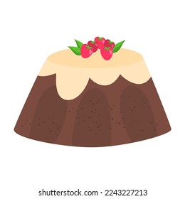 
homemade caramel custard pudding illustration 