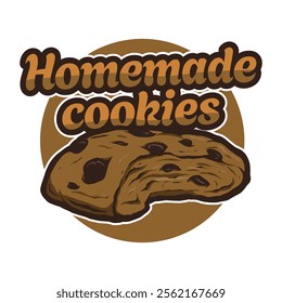 Homemade Choco chips cookies vector design
