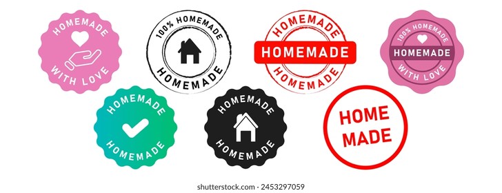 homemade circle stamp and seal badge label sticker sign certificate product crafted