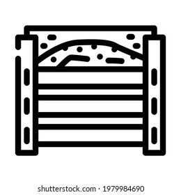 homemade composter line icon vector. homemade composter sign. isolated contour symbol black illustration svg