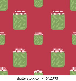 Homemade conserves seamless pattern