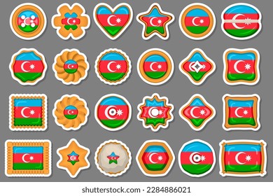 Homemade cookie with flag country Azerbaijan in tasty biscuit, cookie consist of sign flag country Azerbaijan on natural biscuit, fresh biscuit cookie with flag country Azerbaijan it new sweet food svg