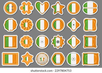 Homemade cookie with flag country Ireland in tasty biscuit, cookie consist of sign flag country Ireland on natural biscuit, fresh biscuit cookie with flag country Ireland it new collectible sweet food