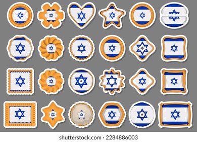 Homemade cookie with flag country Israel in tasty biscuit, cookie consist of sign flag country Israel on natural biscuit, fresh biscuit cookie with flag country Israel it new collectible sweet food