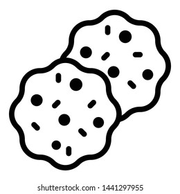 Homemade cookie icon. Outline homemade cookie vector icon for web design isolated on white background