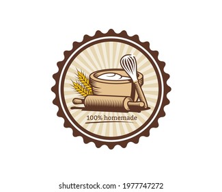 homemade cookies logo emblem in vintage style