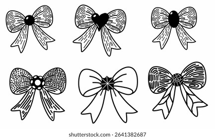 homemade curved line ribbon with black and white pattern