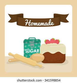 Homemade dessert graphic design, vector illustration eps10