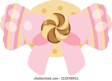 Homemade Desserts by Bunny Chef Chocolate Cookies Strawberry Cake Kitchen elements hand drawn.