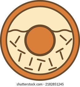 Homemade donut, illustration, vector on a white background.