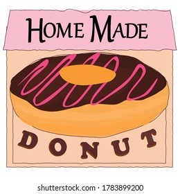 hausgemachte Donut-Logo und Vektorgrafik