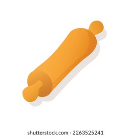 homemade dough with rolling pin vector illustration