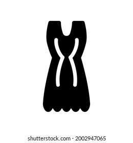 Homemade dress glyph icon. Comfortable homewear. Woman domestic nightshirt. Black filled symbol. Isolated vector stock illustration