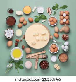 Homemade food ecological clean food pattern vector graphics realistic texture for packaging, design, pattern for textile