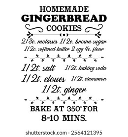 Homemade Gingerbread Cookies T shirt Design