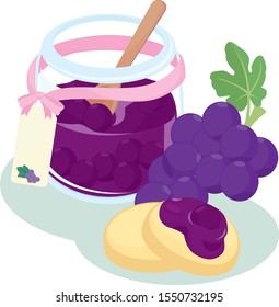 Homemade Grape Jam and Cookie