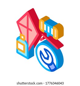 homemade hand kite icon vector. isometric homemade hand kite sign. color isolated symbol illustration