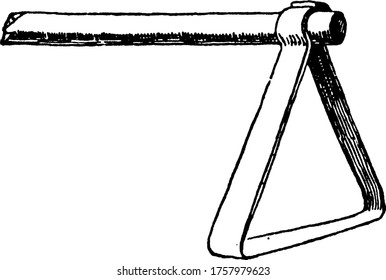 A Home-made hand-weeder, vintage line drawing or engraving illustration.