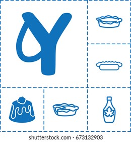 Homemade icon. set of 6 homemade filled and outline icons such as pie, maple syrup