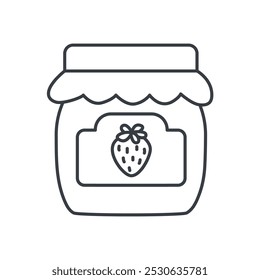 homemade jam jar icon - vector illustration